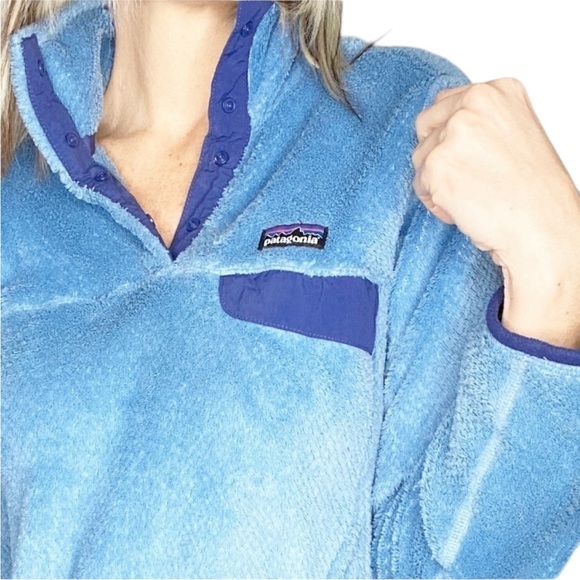 Patagonia Re-Tool T-Snap Fleece Half-Snap Pullover Blue Polartec Medium - Picture 13 of 14